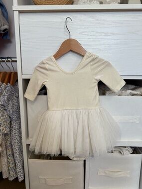 Noralee Cream Tulle Dress with Scoop Neck
